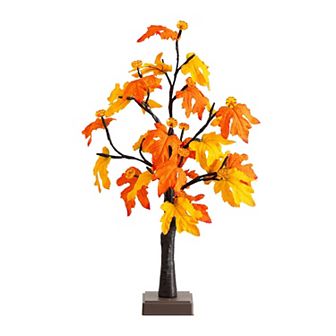 nearly natural 2-ft. Pre-Lit Artificial Autumn Maple Tree with LED & Pumpkin Lights