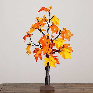 nearly natural 2-ft. Pre-Lit Artificial Autumn Maple Tree with LED & Pumpkin Lights