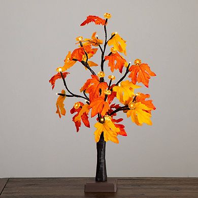 nearly natural 2-ft. Pre-Lit Artificial Autumn Maple Tree with LED & Pumpkin Lights