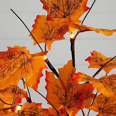 nearly natural 2-ft. Pre-Lit Artificial Autumn Maple Tree with 24 LED Lights