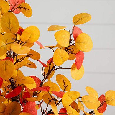 nearly natural 21-Inch Pre-Lit Artificial Eucalyptus Fall Tree with 50 LED Lights