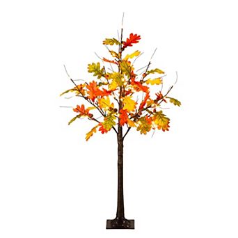 nearly natural 4-ft. Pre-Lit Artificial Autumn Maple Tree with Pinecones & Acorns