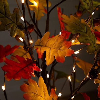 nearly natural 4-ft. Pre-Lit Artificial Autumn Maple Tree with Pinecones & Acorns
