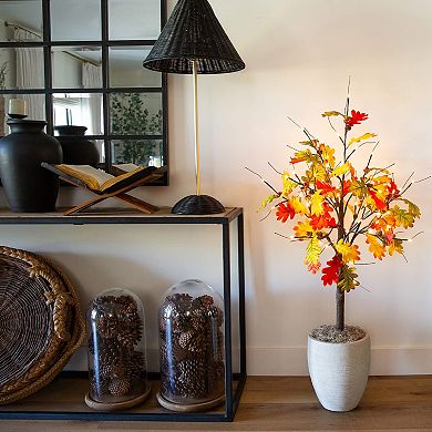 nearly natural 4-ft. Pre-Lit Artificial Autumn Maple Tree with Pinecones & Acorns