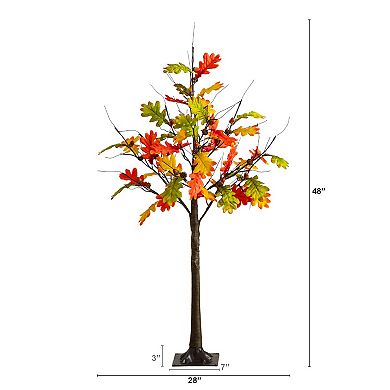 nearly natural 4-ft. Pre-Lit Artificial Autumn Maple Tree with Pinecones & Acorns
