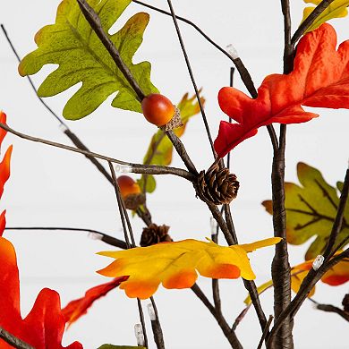 nearly natural 3-ft. Pre-Lit Artificial Autumn Maple Tree with Pinecones & Acorns