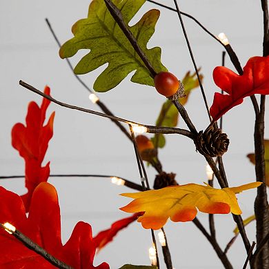 nearly natural 3-ft. Pre-Lit Artificial Autumn Maple Tree with Pinecones & Acorns