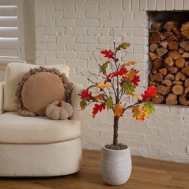 nearly natural 3-ft. Pre-Lit Artificial Autumn Maple Tree with Pinecones & Acorns