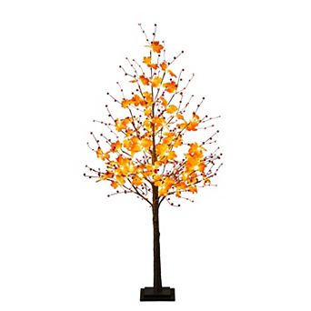 nearly natural 5-ft. Pre-Lit Artificial Autumn Maple Tree with Berries & 96 LED Lights