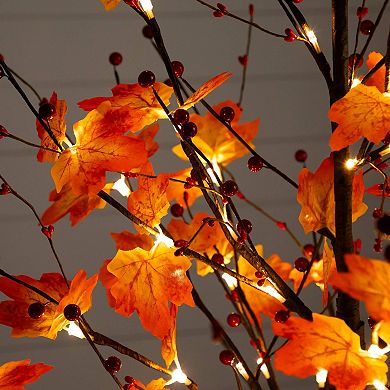 nearly natural 5-ft. Pre-Lit Artificial Autumn Maple Tree with Berries & 96 LED Lights