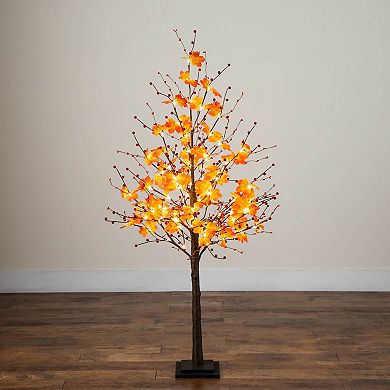 nearly natural 5-ft. Pre-Lit Artificial Autumn Maple Tree with Berries & 96 LED Lights