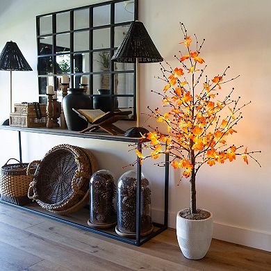 nearly natural 5-ft. Pre-Lit Artificial Autumn Maple Tree with Berries & 96 LED Lights