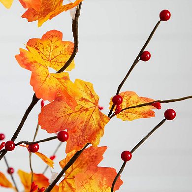 nearly natural 4-ft. Pre-Lit Artificial Autumn Maple Tree with Berries & 60 LED Lights