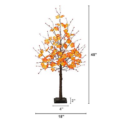 nearly natural 4-ft. Pre-Lit Artificial Autumn Maple Tree with Berries & 60 LED Lights