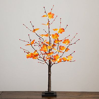 nearly natural 3-ft. Pre-Lit Artificial Autumn Maple Tree with Berries & 36 LED Lights