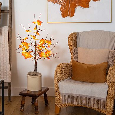 nearly natural 3-ft. Pre-Lit Artificial Autumn Maple Tree with Berries & 36 LED Lights