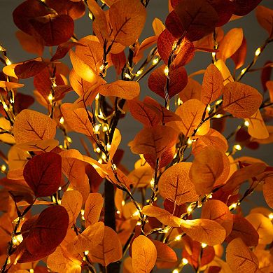 nearly natural 6-ft. Pre-Lit Artificial Eucalyptus Fall Tree with 420 LED Lights