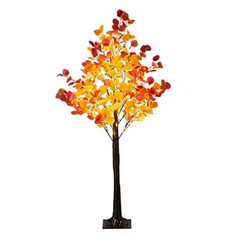 nearly natural 5-ft. Pre-Lit Artificial Eucalyptus Fall Tree with 300 LED Lights