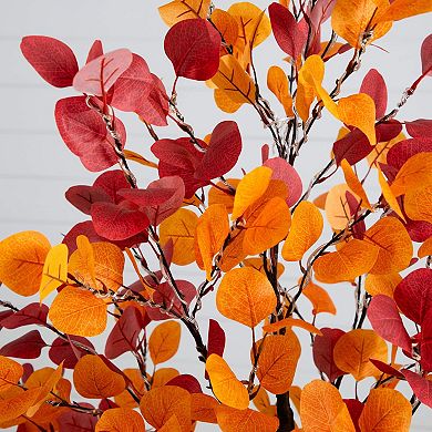 nearly natural 5-ft. Pre-Lit Artificial Eucalyptus Fall Tree with 300 LED Lights