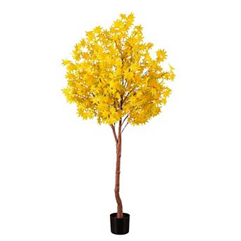 nearly natural 6-ft. Pre-Lit Artificial Autumn Maple Tree with 350 LED Lights