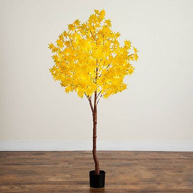 nearly natural 6-ft. Pre-Lit Artificial Autumn Maple Tree with 350 LED Lights