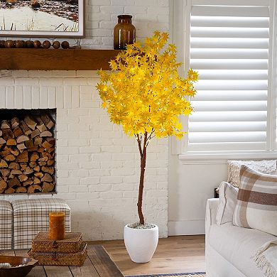 nearly natural 6-ft. Pre-Lit Artificial Autumn Maple Tree with 350 LED Lights