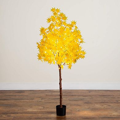 nearly natural 5-ft. Pre-Lit Artificial Autumn Maple Tree with 250 LED Lights
