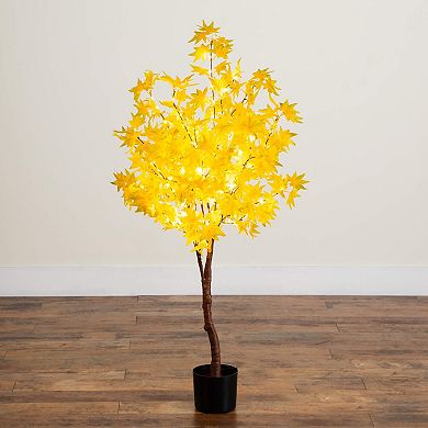 nearly natural 4-ft. Pre-Lit Artificial Autumn Maple Tree with 150 LED Lights