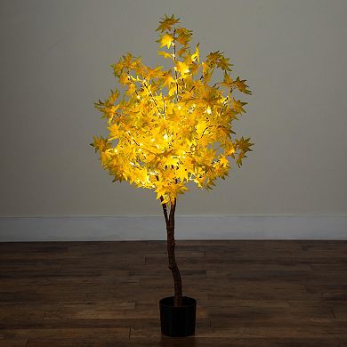 nearly natural 4-ft. Pre-Lit Artificial Autumn Maple Tree with 150 LED Lights