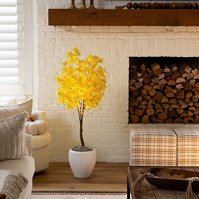 nearly natural 4-ft. Pre-Lit Artificial Autumn Maple Tree with 150 LED Lights