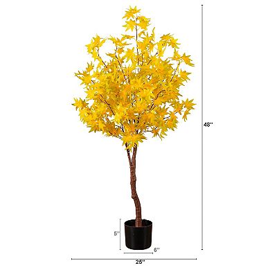 nearly natural 4-ft. Pre-Lit Artificial Autumn Maple Tree with 150 LED Lights