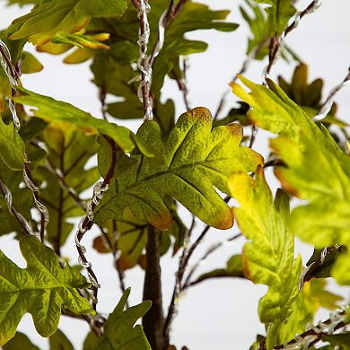 nearly natural 6-ft. Pre-Lit Artificial Autumn Oak Tree with 250 LED Lights