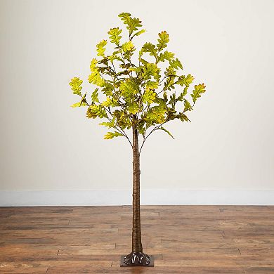 nearly natural 6-ft. Pre-Lit Artificial Autumn Oak Tree with 250 LED Lights