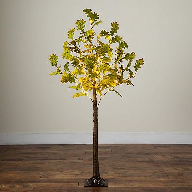nearly natural 6-ft. Pre-Lit Artificial Autumn Oak Tree with 250 LED Lights