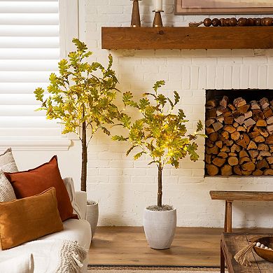 nearly natural 6-ft. Pre-Lit Artificial Autumn Oak Tree with 250 LED Lights