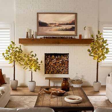 nearly natural 6-ft. Pre-Lit Artificial Autumn Oak Tree with 250 LED Lights