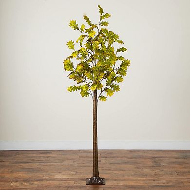 nearly natural 5-ft. Pre-Lit Artificial Autumn Oak Tree with 200 LED Lights