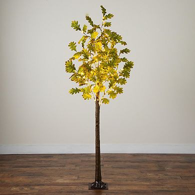 nearly natural 5-ft. Pre-Lit Artificial Autumn Oak Tree with 200 LED Lights
