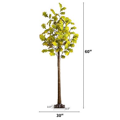 nearly natural 5-ft. Pre-Lit Artificial Autumn Oak Tree with 200 LED Lights