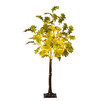 nearly natural 4-ft. Pre-Lit Artificial Autumn Oak Tree with 150 LED Lights
