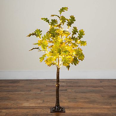 nearly natural 4-ft. Pre-Lit Artificial Autumn Oak Tree with 150 LED Lights