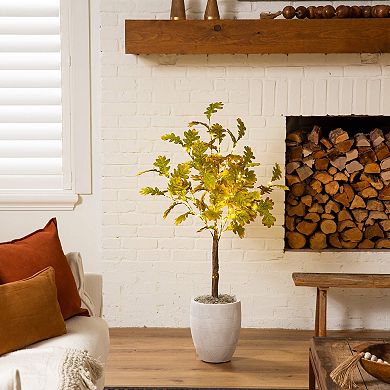 nearly natural 4-ft. Pre-Lit Artificial Autumn Oak Tree with 150 LED Lights