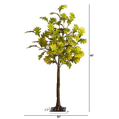 nearly natural 4-ft. Pre-Lit Artificial Autumn Oak Tree with 150 LED Lights
