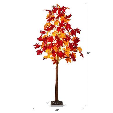 nearly natural 7-ft. Pre-Lit Artificial Weeping Maple Tree with 450 LED Lights