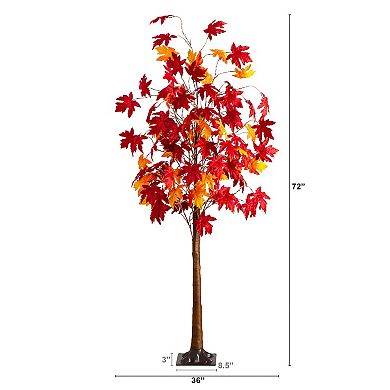 nearly natural 6-ft. Pre-Lit Artificial Weeping Maple Tree with 300 LED Lights
