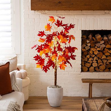 nearly natural 5-ft. Pre-Lit Artificial Weeping Maple Tree with 240 LED Lights