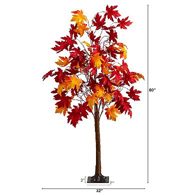 nearly natural 5-ft. Pre-Lit Artificial Weeping Maple Tree with 240 LED Lights