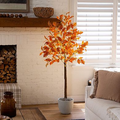 nearly natural 6-ft. Pre-Lit Artificial Autumn Maple Tree with 300 LED Lights