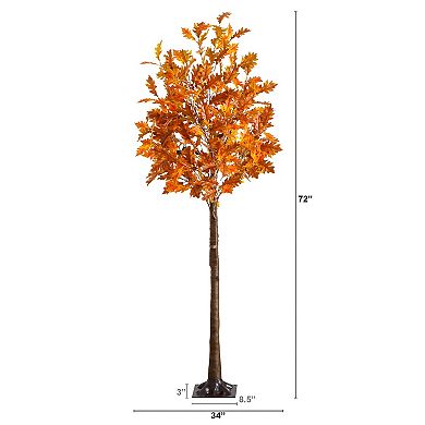 nearly natural 6-ft. Pre-Lit Artificial Autumn Maple Tree with 300 LED Lights