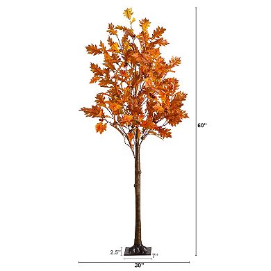 nearly natural 5-ft. Pre-Lit Artificial Autumn Maple Tree with 240 LED Lights